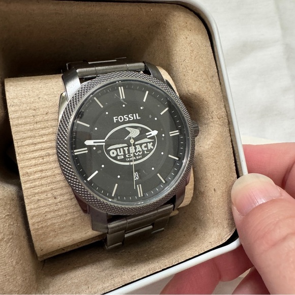 NEW Fossil Outback Bowl Watch ~ SEC Big 10 Auburn Silver Needs Battery - Picture 2 of 7